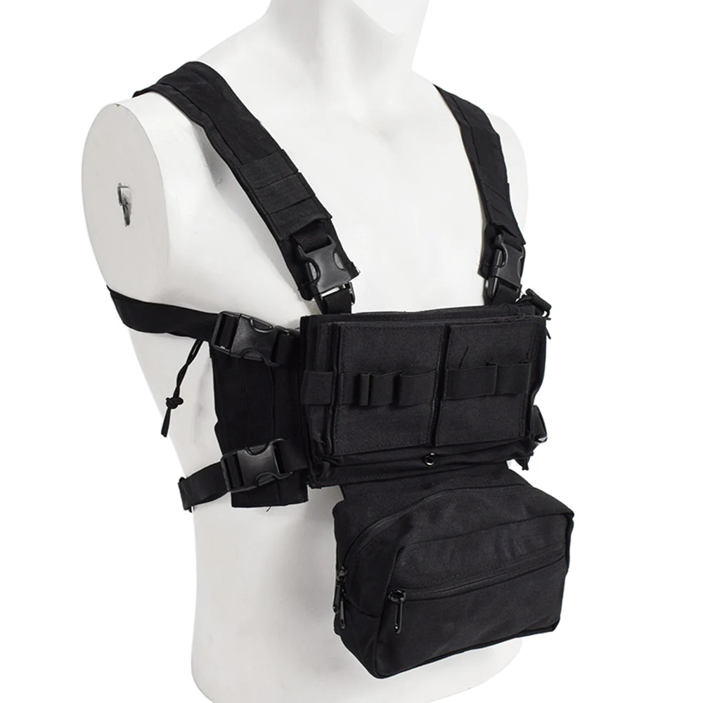 Taktische MK3 Brust Rig Micro Chassis SACK Beutel H Harness 5,56 7,62 M4 AK Magazin Einfügen Airsoft Paintball Jagd Weste nylon – Detail 23