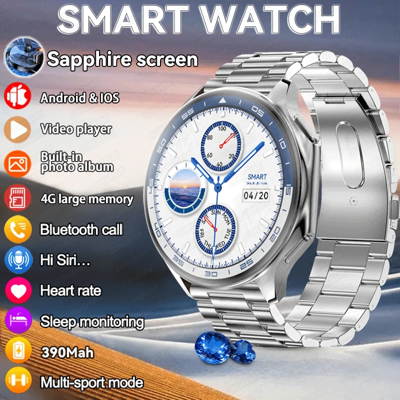 2024 New Original For Huawei Xiaomi OPPO Watch X 4G Large Memory Sapphire Screen Video Player Bluetooth Call Women Smart Watches 1
