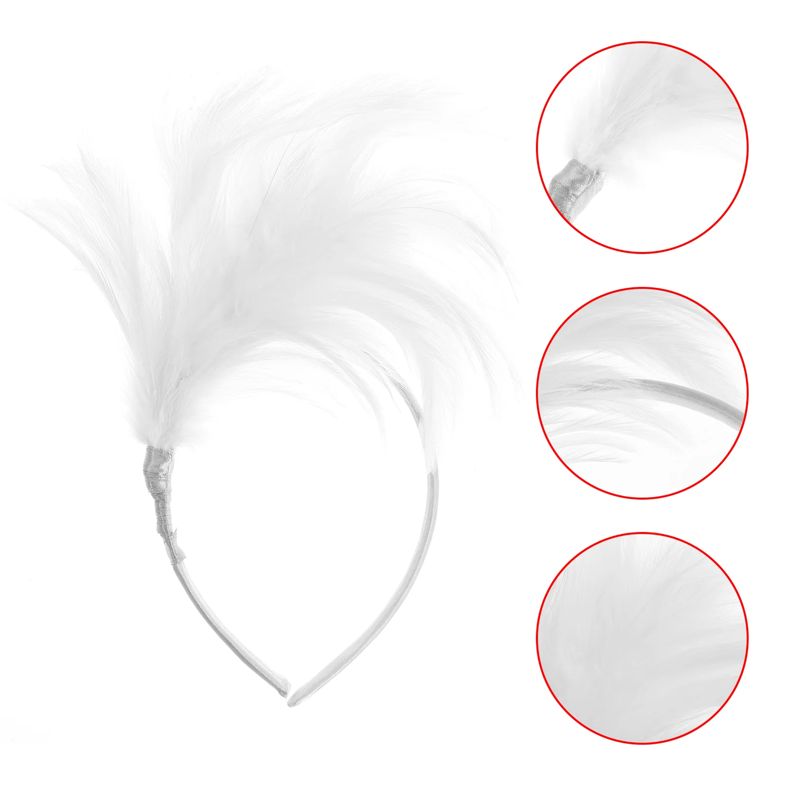 

Hair Accessories for Women Prom Wedding Feather Headpiece Headband Elasticity White Bride