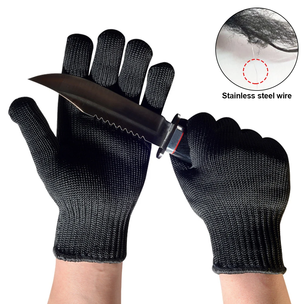 1Pc Stainless Steel Wire Cut Resistant Anti-Cutting Safety Protective Gloves Grade 5 Steel Wire Industrial Grade Gloves