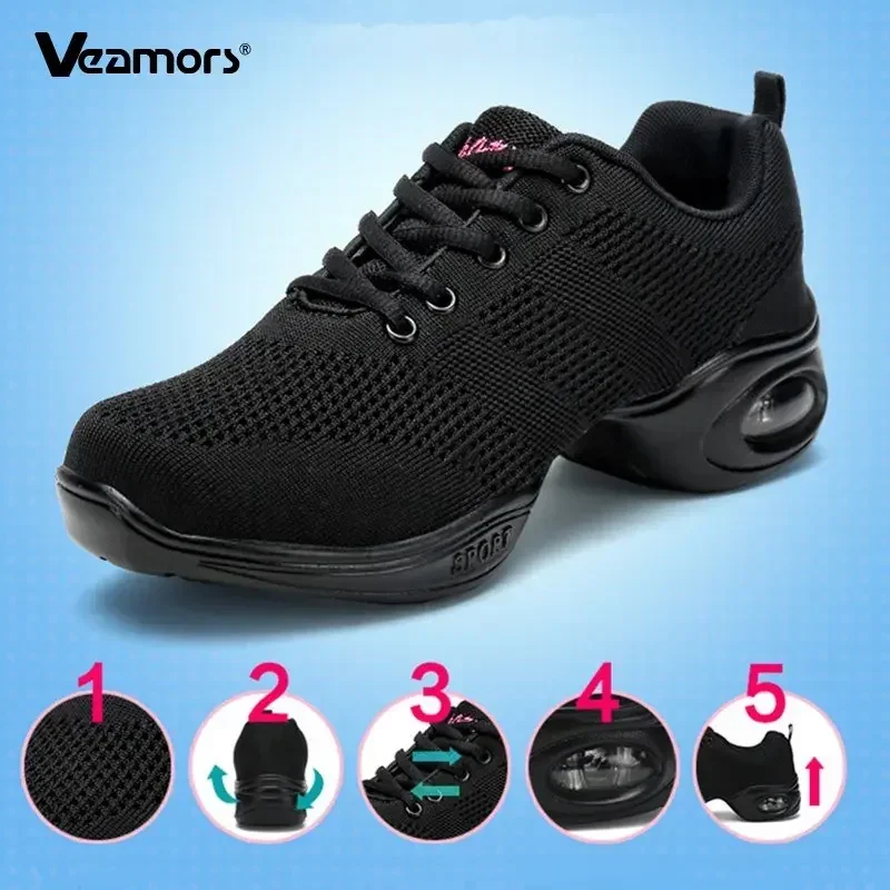 Jazz Dance Shoes For Women's Dance Sneakers Lightweight Breathable Woman Dancing Shoes 2