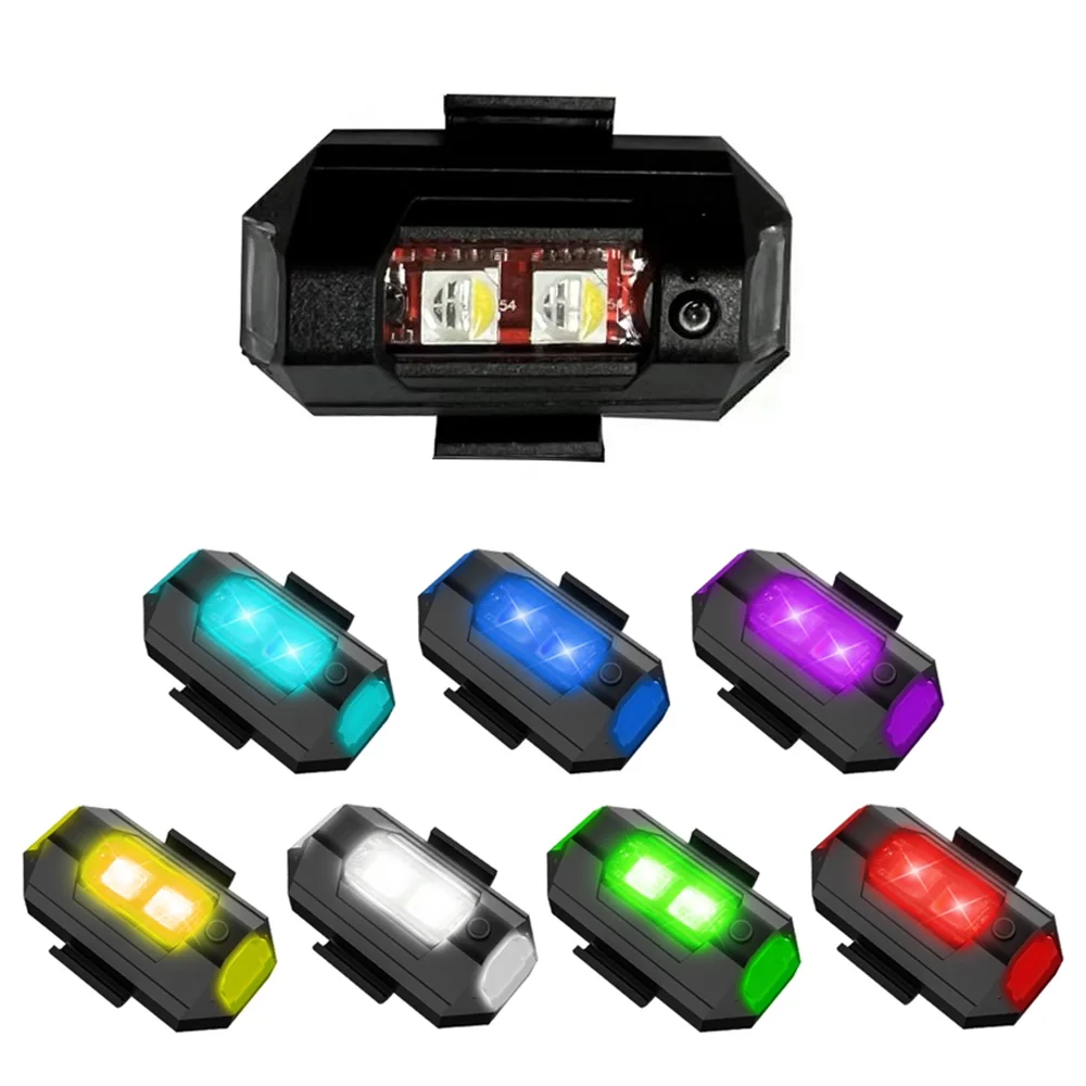Universal LED Anti-collision Warning Light Mini Signal Light Drone with Strobe  Light 7 Colors Turn Signal