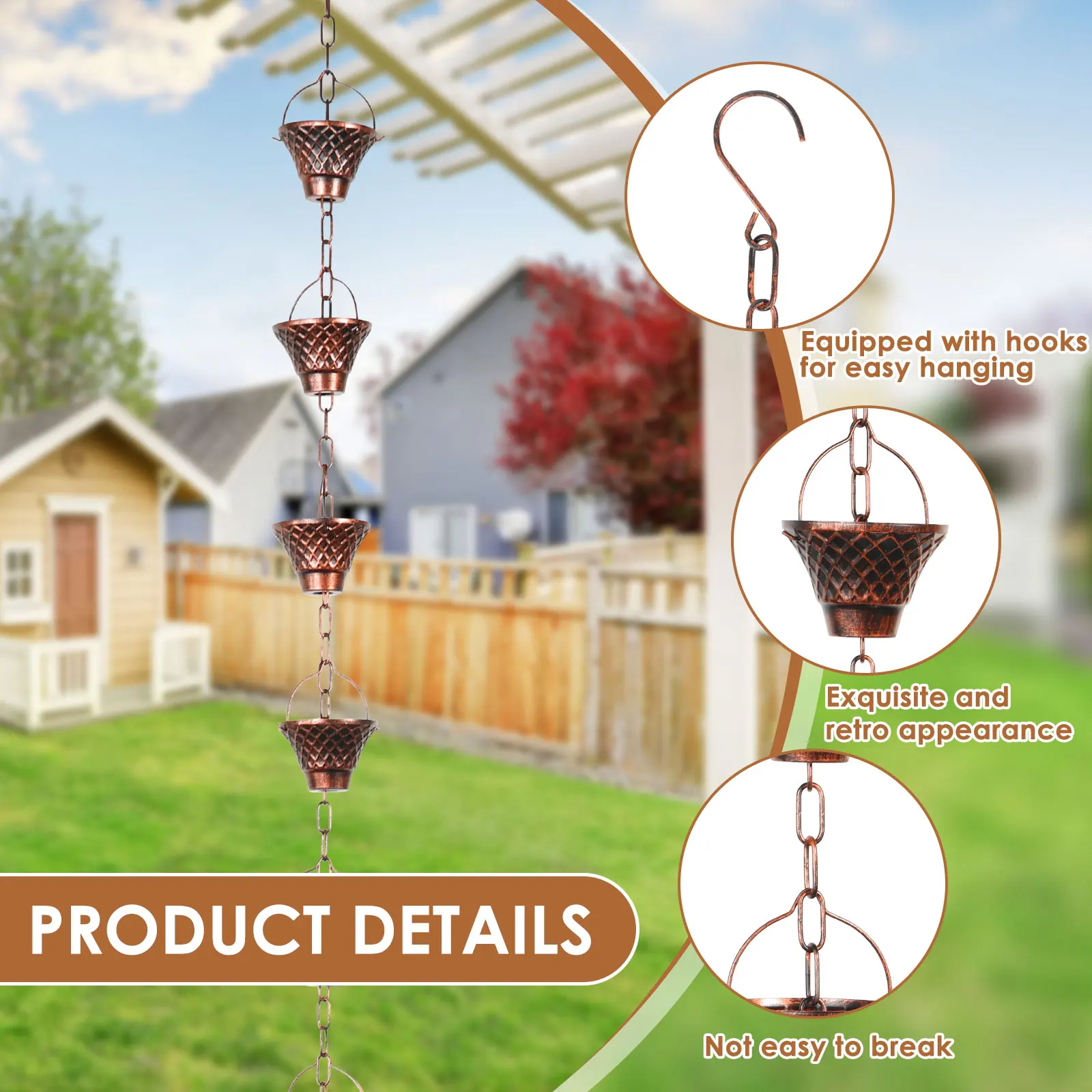 Decorative Metal Rain Chain Downspout 3