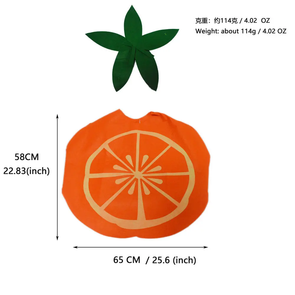 Children's Day Performance Costume Game Party Clothes School Performance Out Fruit Costume Fixture Non-Woven Orange