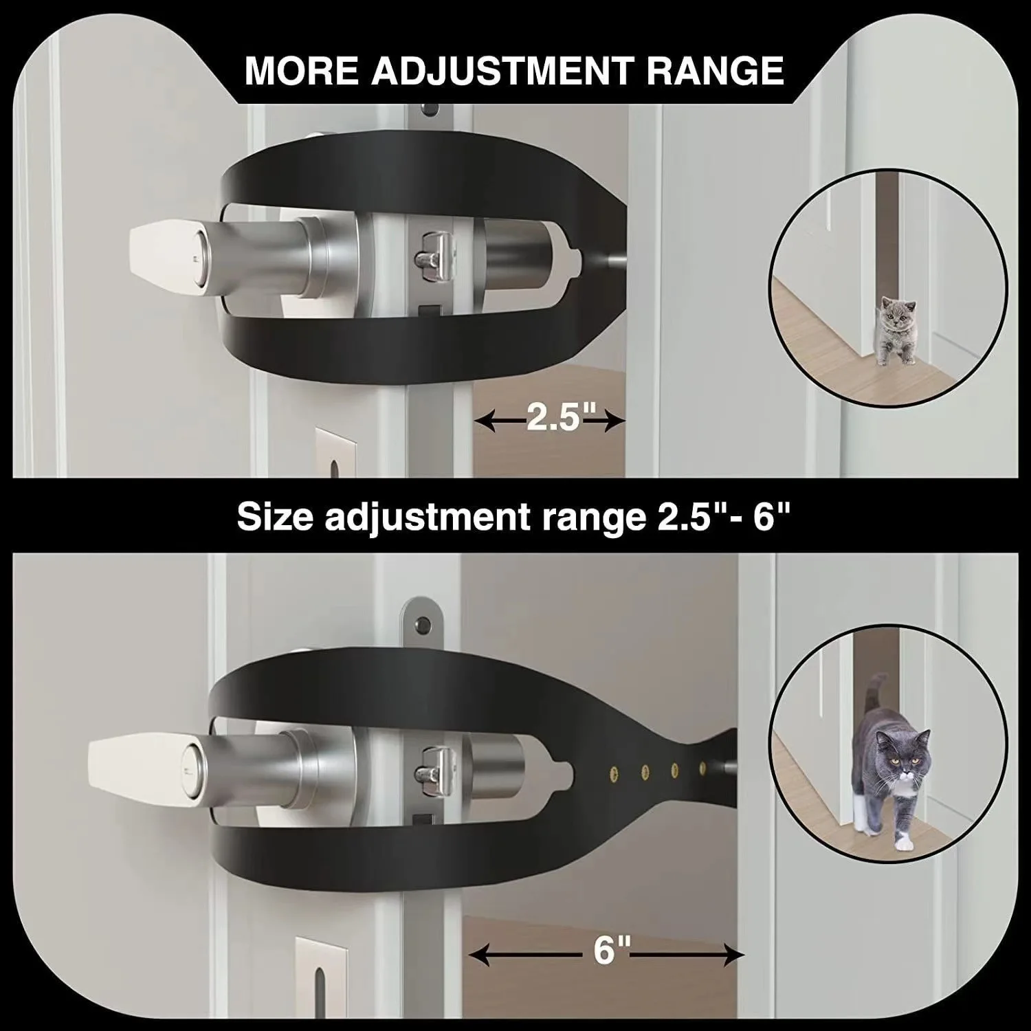 Cat in And Out Pet Separation Door Cat Door Bracket Latch Non-punching with Elastic Lock Anti-dog Pet Gate