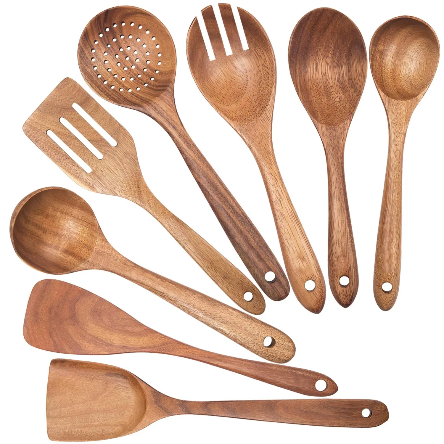 

Wooden Spoons for Cooking Nonstick Kitchen Utensil Set Wooden Spoons Cooking Utensil Set Non Scratch Natural Teak Wooden Uten