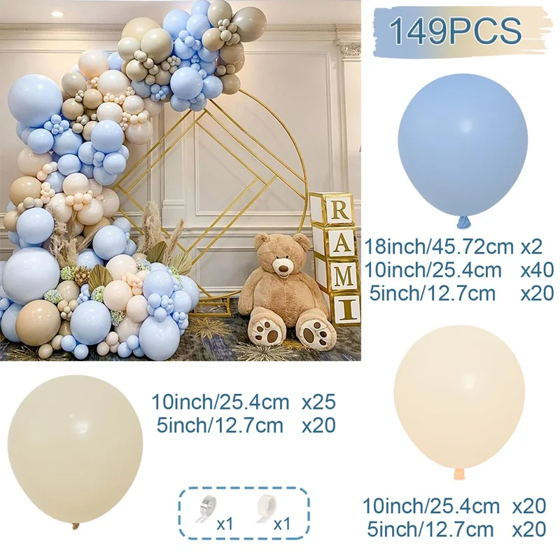 thumbnail image 1 of Kit de arco de guirnalda de Globos azules, decoración de primera fiesta de cumpleaños para niños, Baby Shower, niño, Globo de látex de aluminio para cumpleaños y bodas, 1 of 5