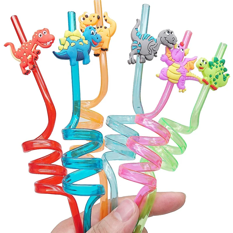 

8Pcs Dinosaur Straws Party Favors Funny Gifts For Boys Girls Regalos Graciosos Kinder Spielzeug Juguetes Novedosos
