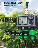 Автоматический таймер для воды Insome, 3 розетки, шланг для полива, кран, спринклерный таймер, независимый программатор управления для сада, двора — изображение 5