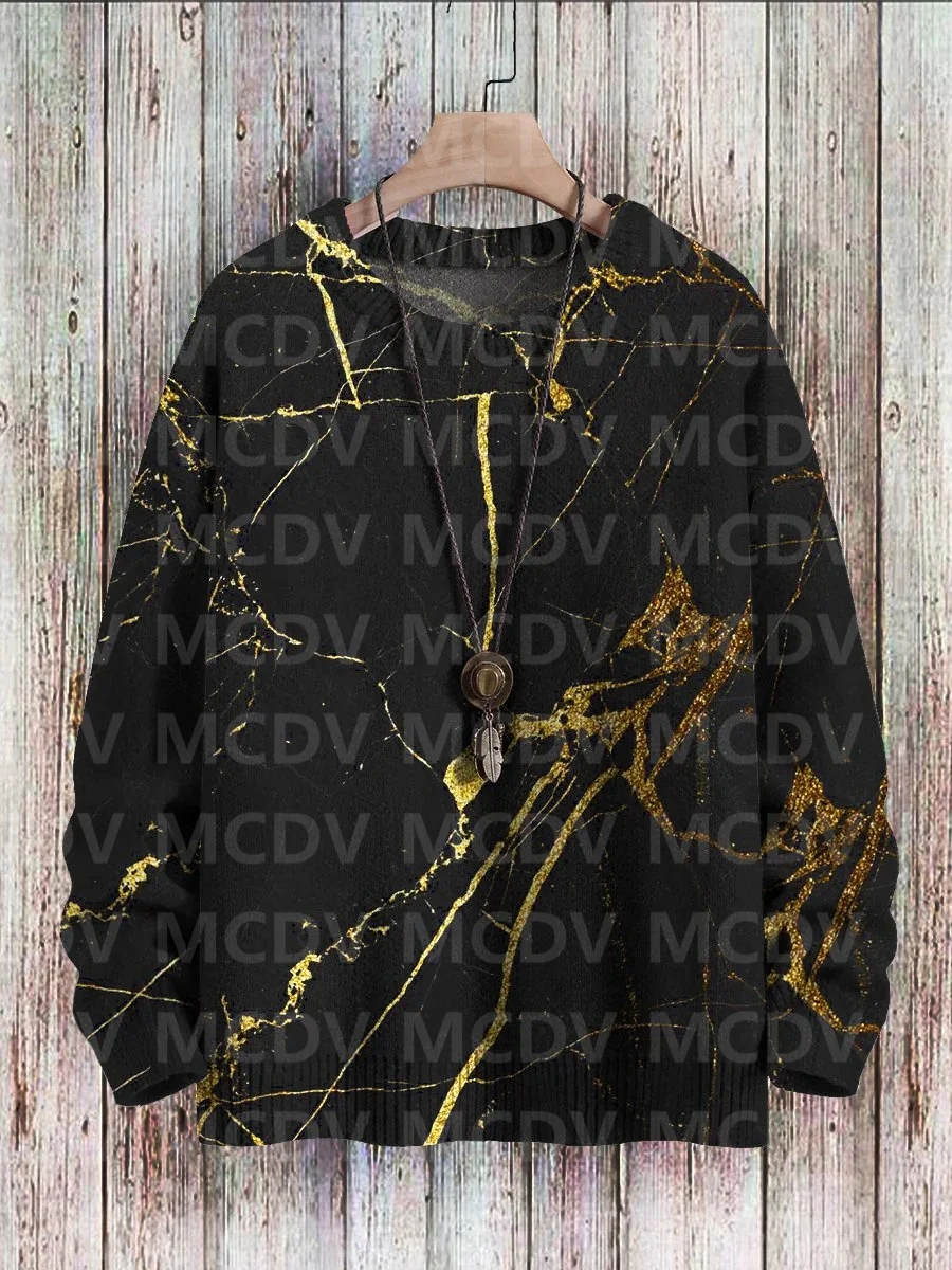 Simple Gradient Art Knit Pullover Print Casual Sweatshirt Women For Men Sweater