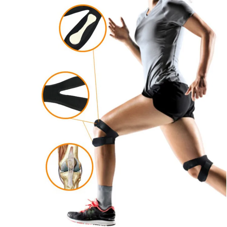 Knee Support Brace Sports Knee Pads Self Heating Knee Brace Tcare 1 PCS Sports Kneepad Double Patellar Knee Patella Tendon Support Strap Brace Pad Protector Open Knee Wrap Band Fitness Men