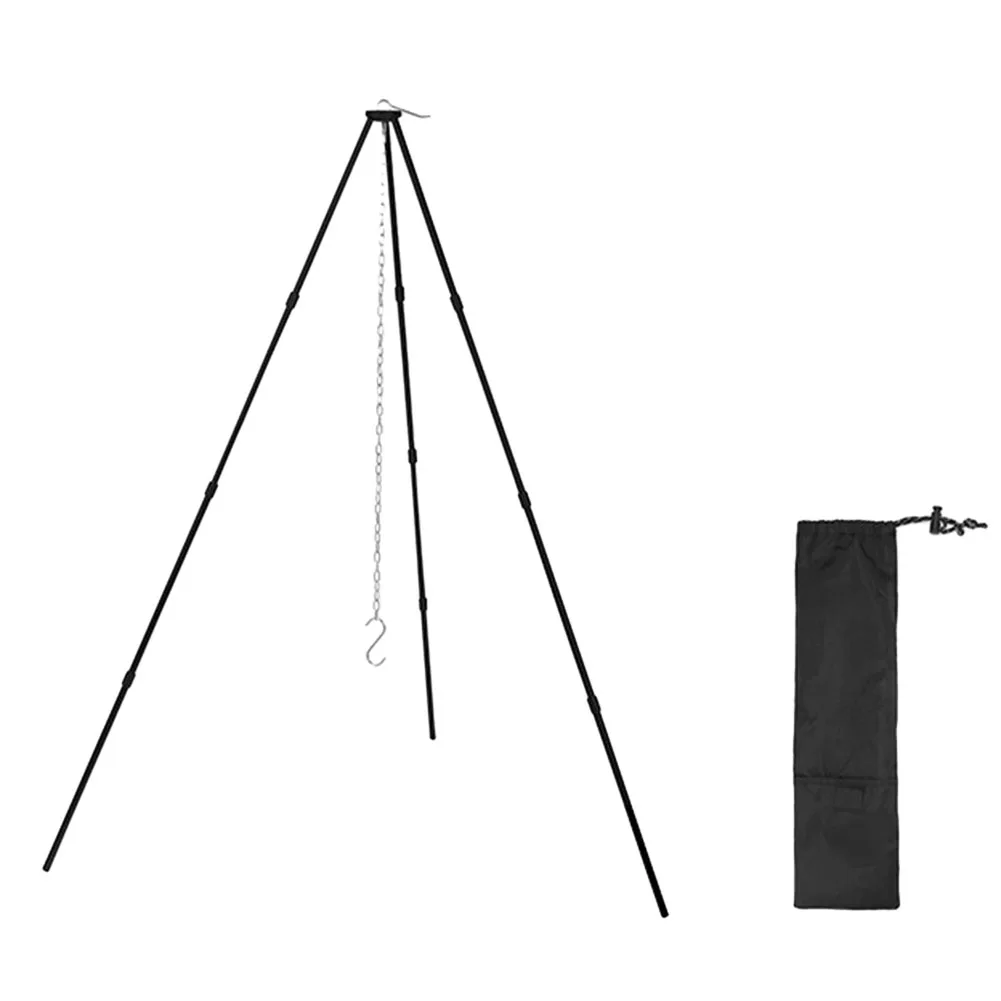 

Уличный Штатив для костра, портативный треугольный подвесной котелок для кемпинга, посуда для пикника, инструмент для гриля