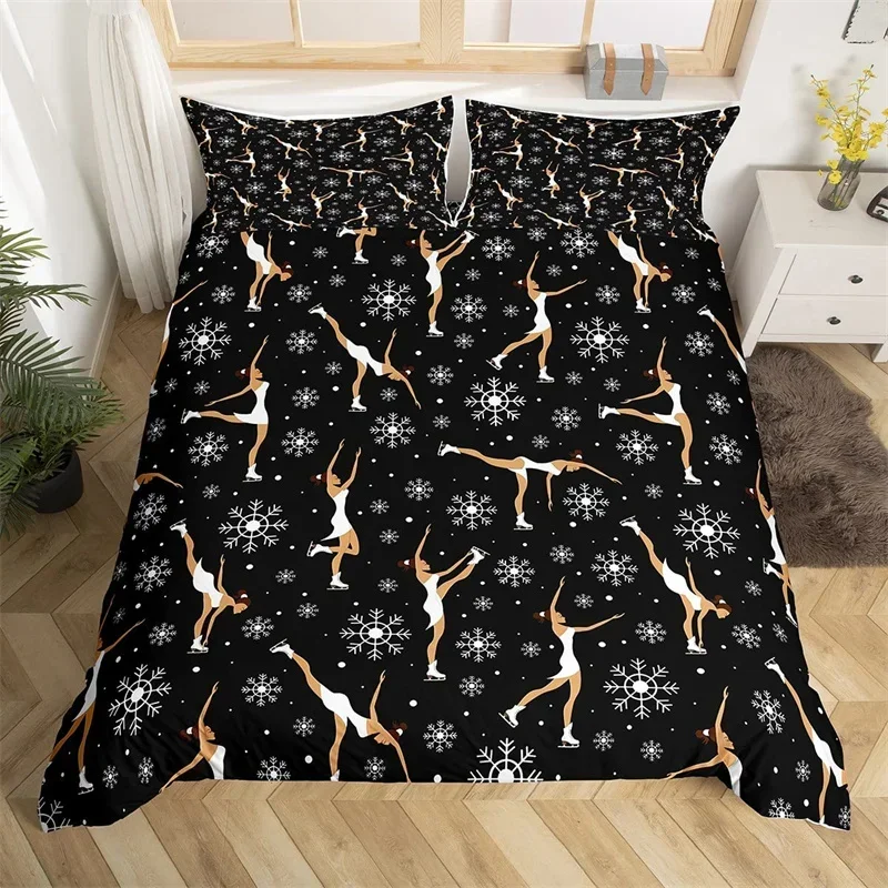 Gymnastic Sport Duvet Cover Set Rainbow Watercolor Tie Dye Queen Bedding Set Microfiber Cheerleading Quilt Cover For Yoga Lover