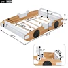 Wood Twin/Full Size Racing Car Bed, modern design cute children's single bed, youth bed, with small bookshelf 6