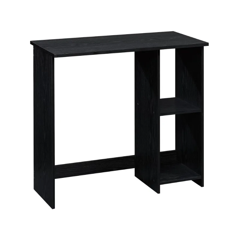 

Mainstays Small Space Writing Desk with 2 Shelves, True Black Oak Finish