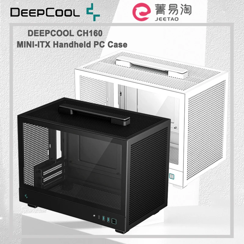 Deepcool CH160 MINI-ITX Handheld PC Case Computer Portable Type-C Tempered Glas Dual USB3.0 For 40 series graphics cards Chassis pc case pc chassis mini itx desktop case