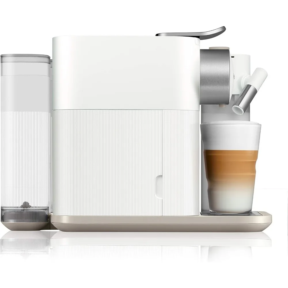 Espresso Machine With Milk Frother Coffee Capsules Maker Italian Capsule Kitchen Appliances Home, Fresh White 4