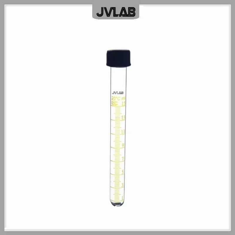Glass Centrifuge Tube 15 ml Glass Test Tubes With Screw Cap & Scale Resistant High Temperature Tube Diameter 18mm 10/PK plastic test tubes