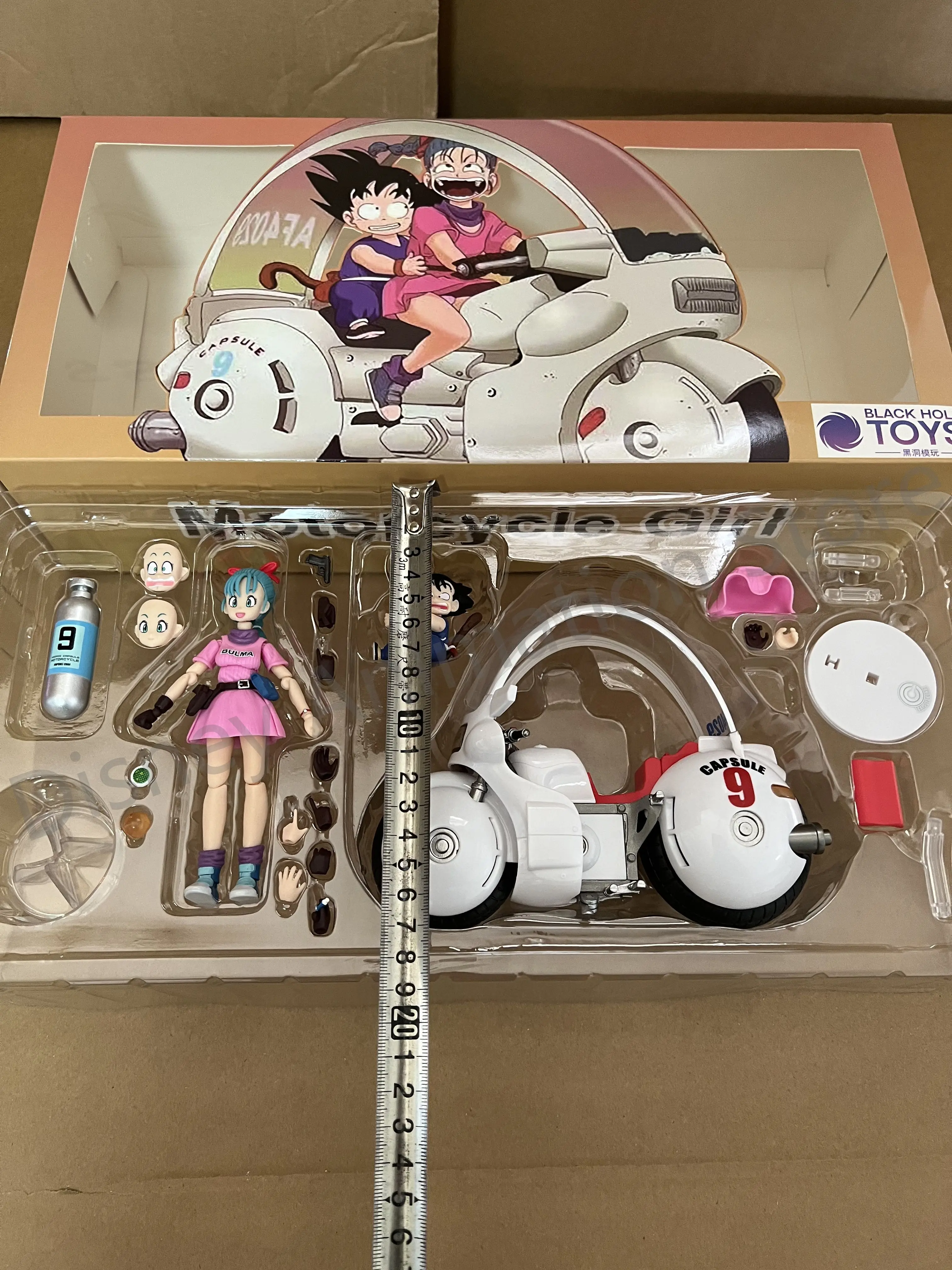 재고 블랙홀 드래곤볼 오토바이 소녀 캡슐, No.9 Bulma Goku 세트 Shf 액션 피규어 컬렉션, 귀여운 모델 선물