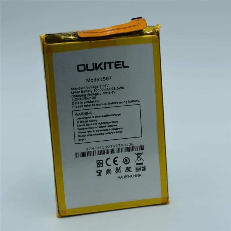 

100% Оригинальный аккумулятор для OUKITEL S67 аккумулятор 10000 мАч длительное время ожидания Высокая емкость для батареи OUKITEL K12