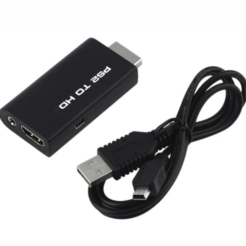 

20 шт. для PS2-HDMI-совместимый адаптер преобразователя 480i/480p/576i Аудио Видео с аудиокабелем поддерживает ПК все режимы отображения PS2