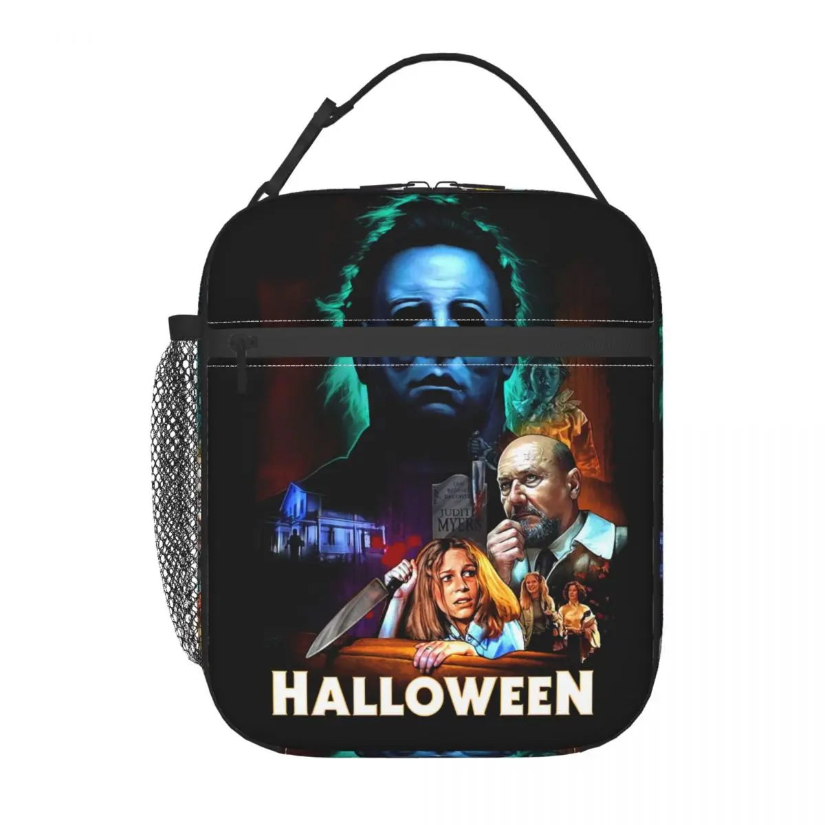 Michael Myers Knives Insulated Lunch Bag for Outdoor Picnic Halloween Movie Poster Leakproof Cooler Thermal Bento Box Women Kids