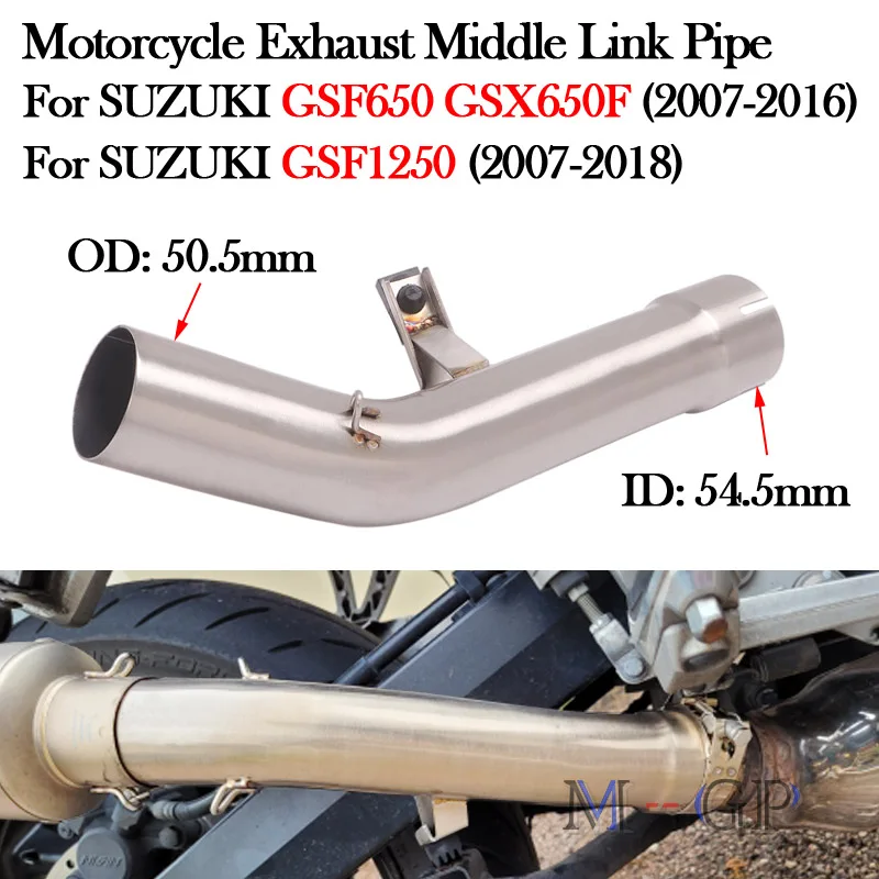 Slip On For SUZUKI GSX650F GSF650 GSF1250 Motorcycle Exhaust System Modify Escape Moto Tube Muffler Middle Link Pipe