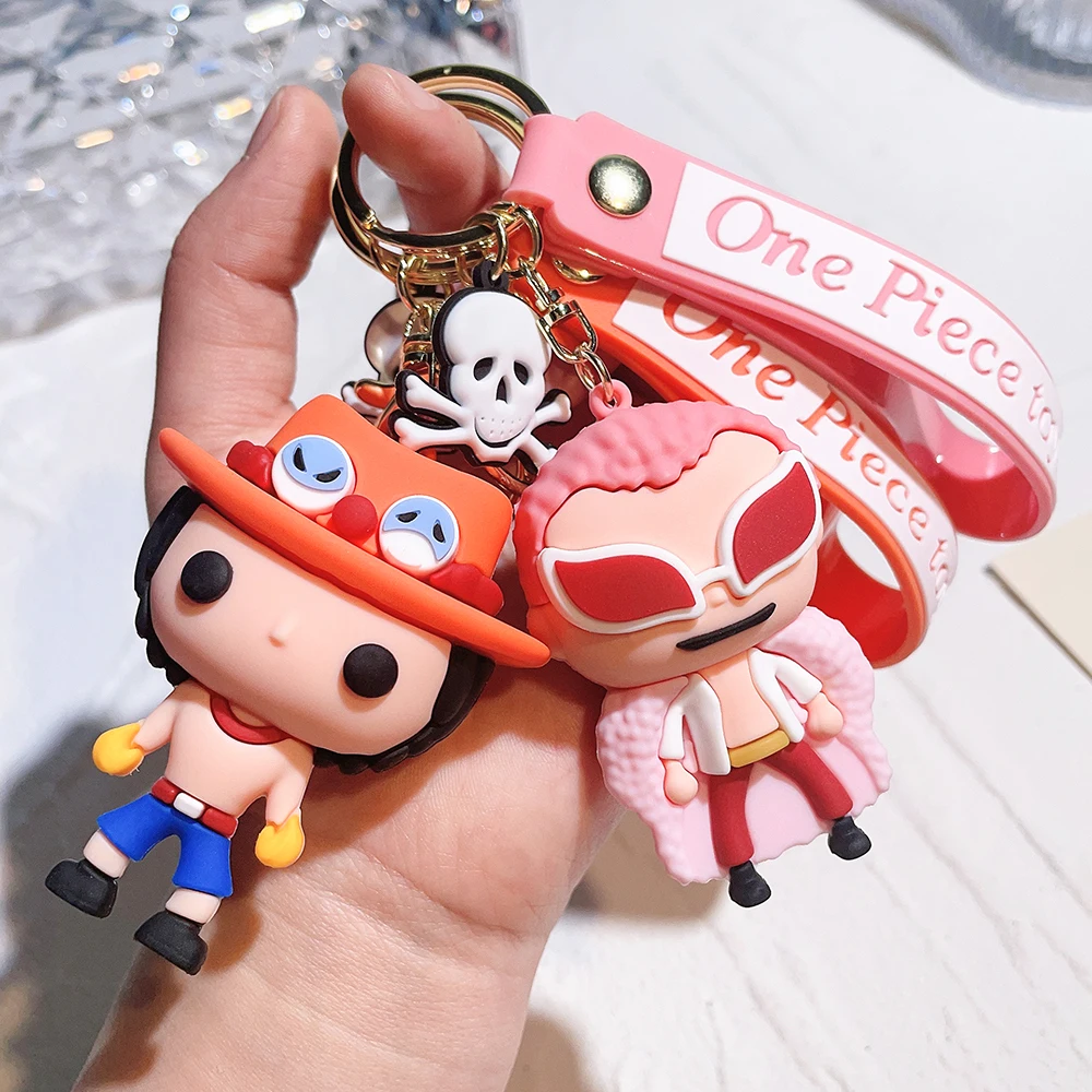 New One Piece Anime Acrylic Cartoon Key Chian Kawaii Luffy Keychain Zoro  Sanji Shankusu Katakuri Pendant Toy Kids Gift