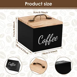 Elegant Wooden Coffee Capsule Storage Box - Large Capacity Organizer and Kitchen Counter Decor (Black)