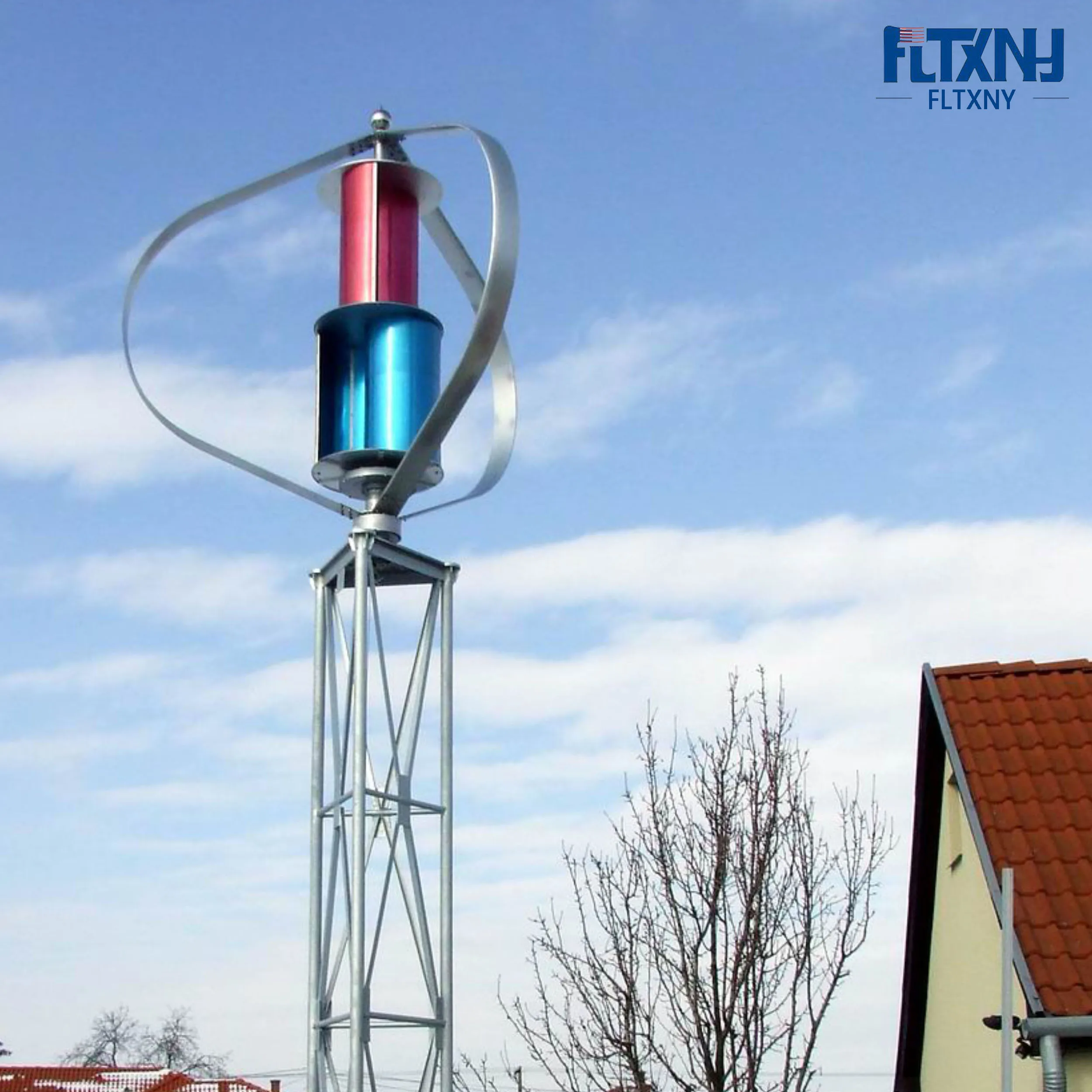 

FLTXNY Q-Type 7000W Vertical Windmill Maglev Generator 48V Low Wind Start Noiseless Street Lamp Garden Farm Household