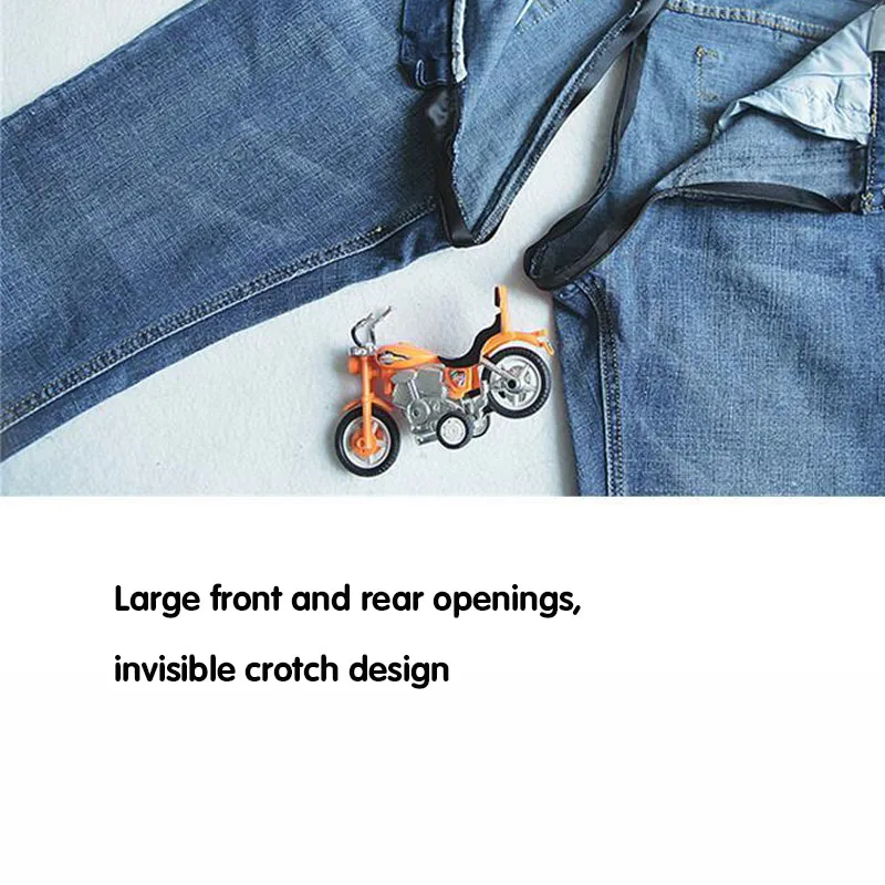 Men's Stretch Jeans Men's Invisible Open Crotch Quick Pants Couple Outdoor Sex Convenient Pants Loose Casual Pants Men Wide Leg 5