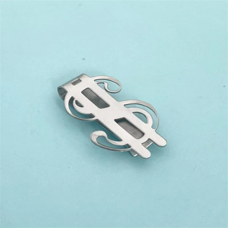Metal Dollar-sign Shaped Money Clip High Quality Exquisite Money Holder Mini Ultrathin Change Bill Clip Men's Business Wallet 5