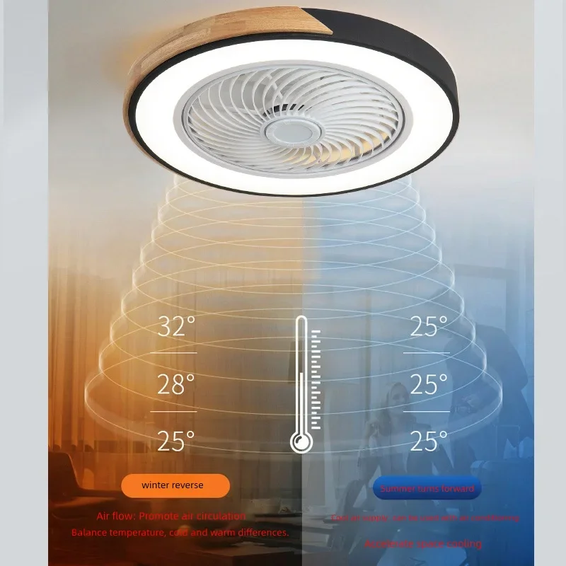 Smart Ceiling Fans With Light For Living Room Dining Room Blades Reversible 6 Speeds 50CM Fans Lighting 36W Low Floor Lamp