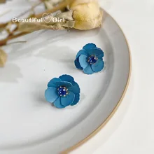  Little Fairy Earrings Flower Earrings for Women 2022 Trendy Summer Small Fresh Vintage Purple Earrings 