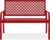 Best Choice Products Outdoor Bench 2 Person Metal Steel Benches Furniture for Garden  Patio  Porch  Entryway w Geometric Backres 3