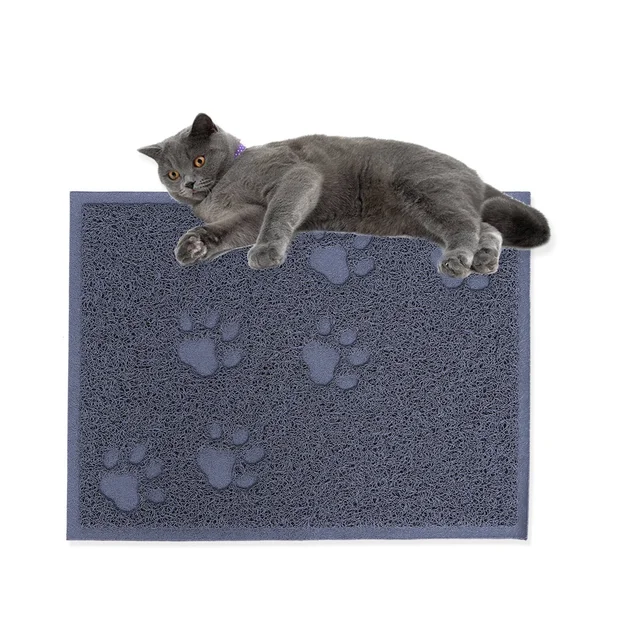 30x40cm Cat Litter Mat Strong PVC Pet Cleaning Carpet Reusable Floor Protector for Cat Dog Claws Gray Pet Cleaning Carpet 4