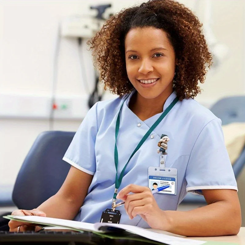 Cute Puppy Christmas Retractable Badge Reel – Festive ID Card & Name Tag Holder