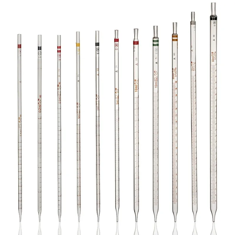0.1ml To 50ml Glass Graduated Pipette Color Mark All Size Available Glass Dropper Pipet Tube Transfer Pipette 1Pcs/Lot glass pipette