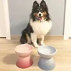 Ceramic colored cat bowl Pet bowl Cat bowl High foot protection Large diameter Large size cannot be turned over 3