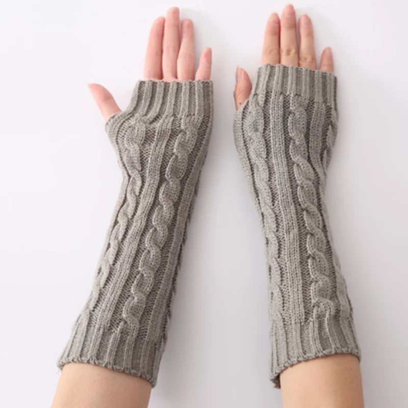 

Women Long Fingerless Gloves Winter Warm Knitted Gloves Arm Sleeve Gloves Unisex Casual Soft Girl Punk Gothic Gloves