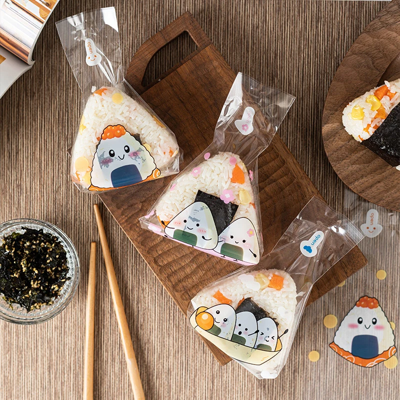 50Pcs Nori Onigiri Sushi Bag Lovely Cartoon For Triangle Rice Ball