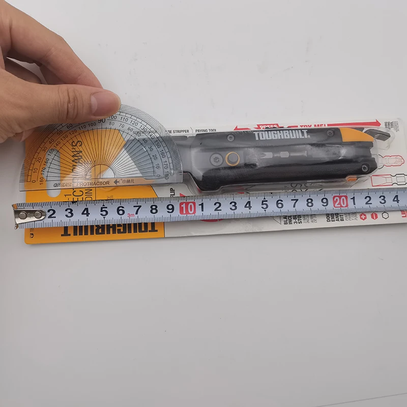 TOUGHBUILT TB-H4-12-IM Electrician's Folding Utility Knife With Bit Driver Pry Bar Double-ended 5-in-1 Hand Tool 6