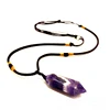 Purple Natural Banded Chevron Dream Amethyst Quartz Crystal Point Wand Pendant Pendulum Reiki Healing Chakra Stone Necklace Gift 5