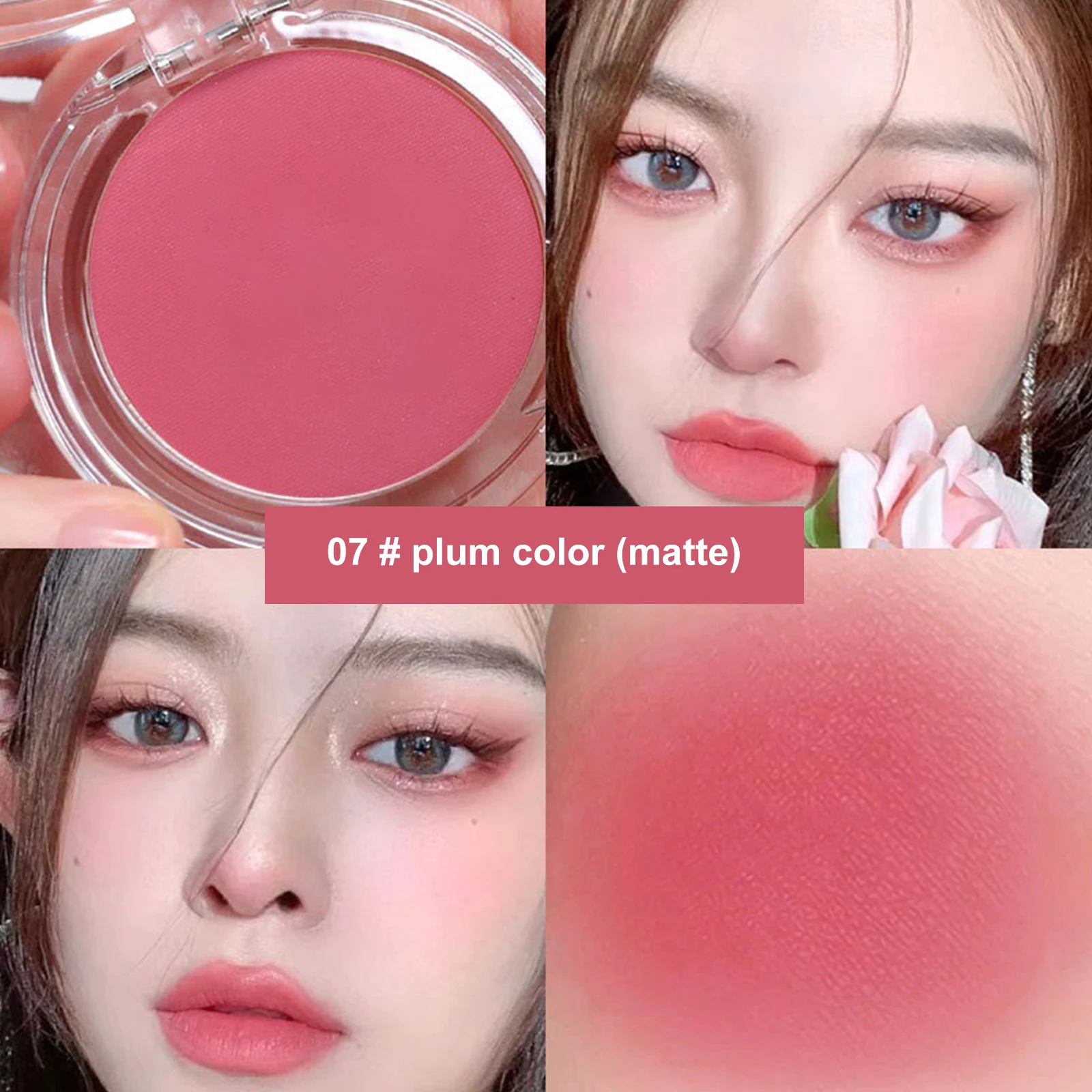 10 Colors Blush Makeup Palette Mineral Powder Red Rouge Lasting Natural 