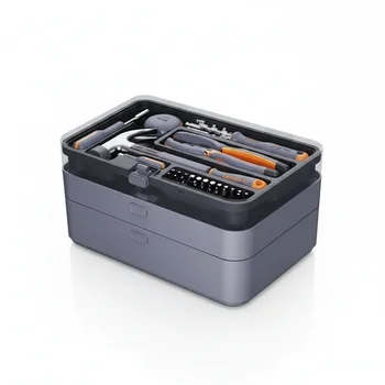 Cassetta degli Attrezzi per Casa, Set di Utensili Multifunzione Grande, Scatola Combinata di Attrezzi Manuali, Cassetta degli Attrezzi in Plastica, Kit di Manutenzione Domestica