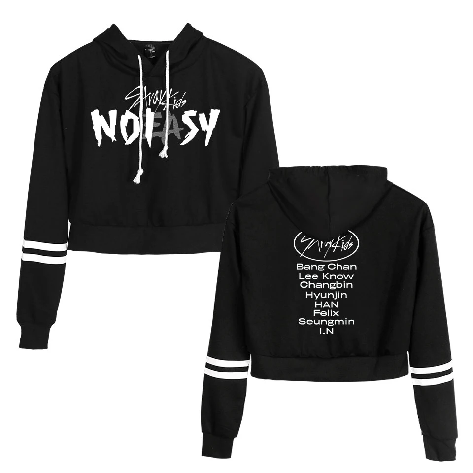

Stray Kids Hoodie Women Crop Tops High Waist Sexy Short Sweatshirt Kpop SKZ Noeasy Hoodies Tops Autumn Korean Style Female Hoody