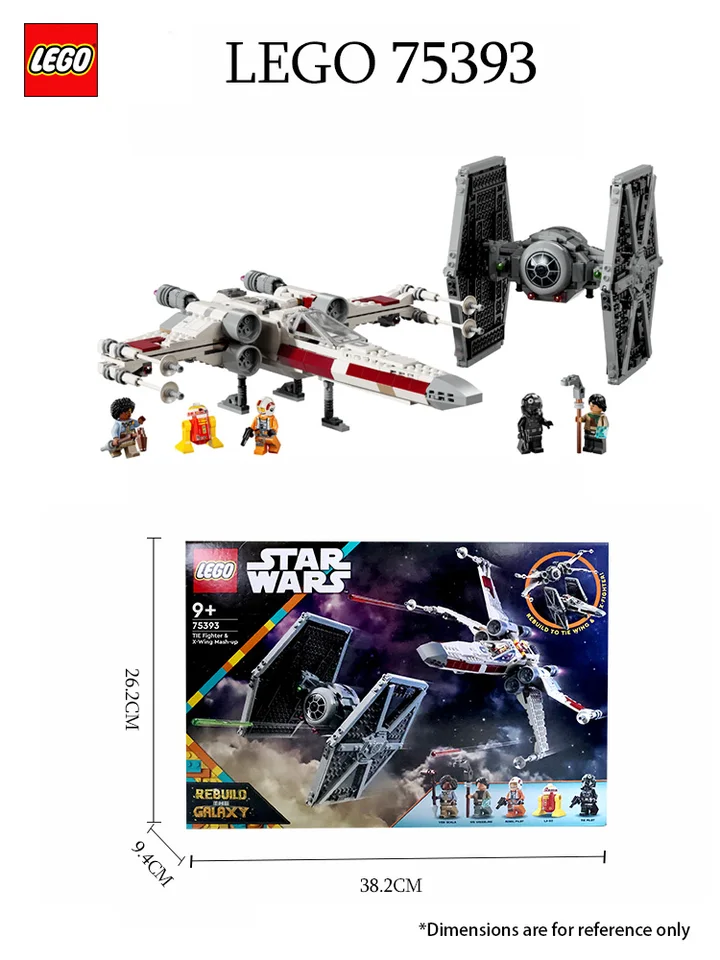 LEGO 75393 Star Wars TIE fighter and X-wing fighter creative