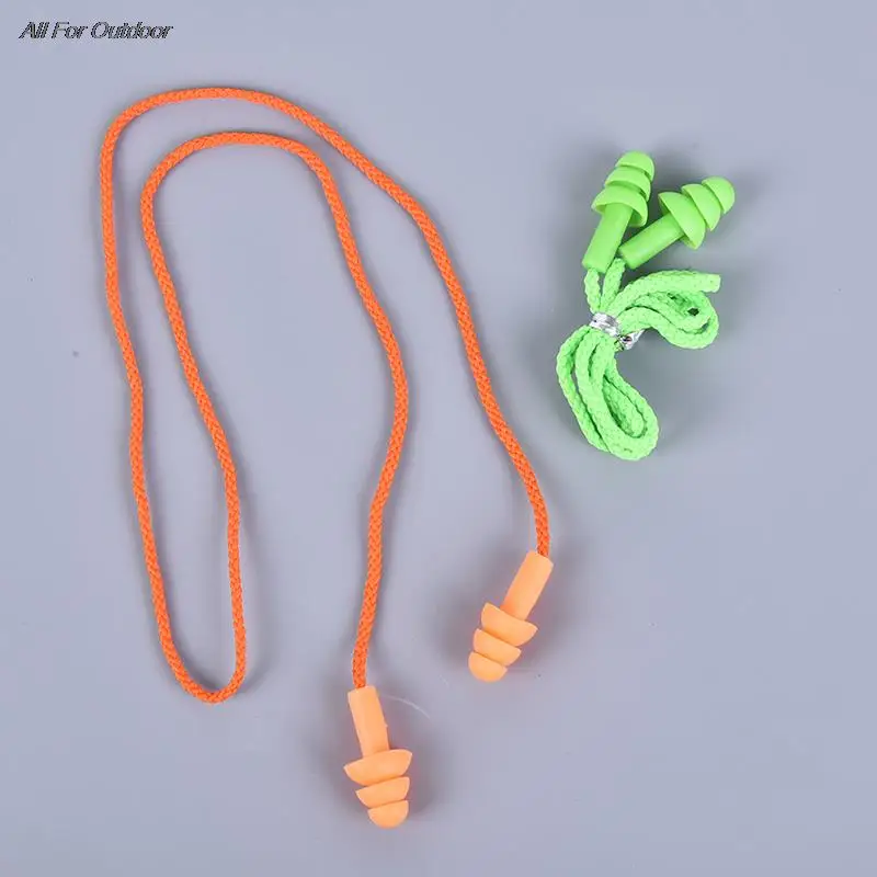 Swimming Silicone Ear Plugs Sleep Earplugs Noise Reduction Swimming Earplugs With Rope Underwater Ear Plugs