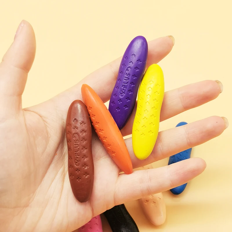 12-color children's crayons not dirty hands oil pastel children's painting safety peanut crayons easy to hold