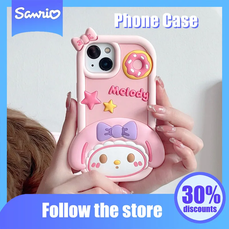 

Kawaii Sanrio Silica Gel Anime Phone Case Melody Cute Iphone 14 13 12 11 X Pro Max Plus Phone Case Accessories Toys for Girls
